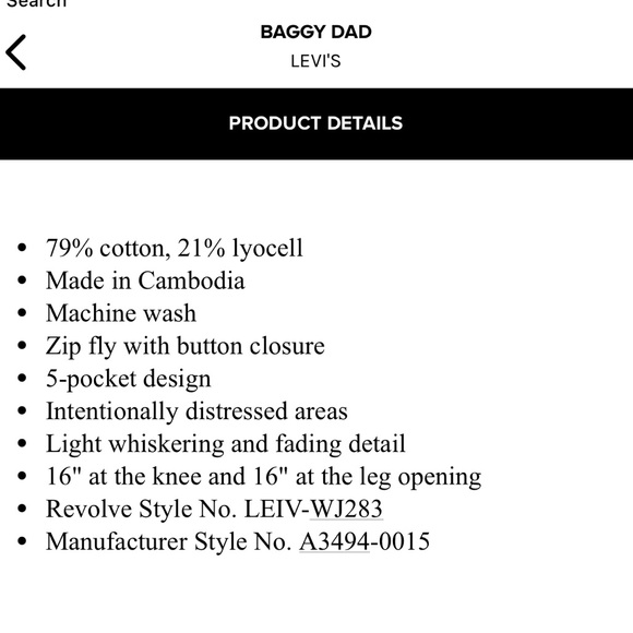 Levi’s Baggy Dad Jean - Picture 3 of 13